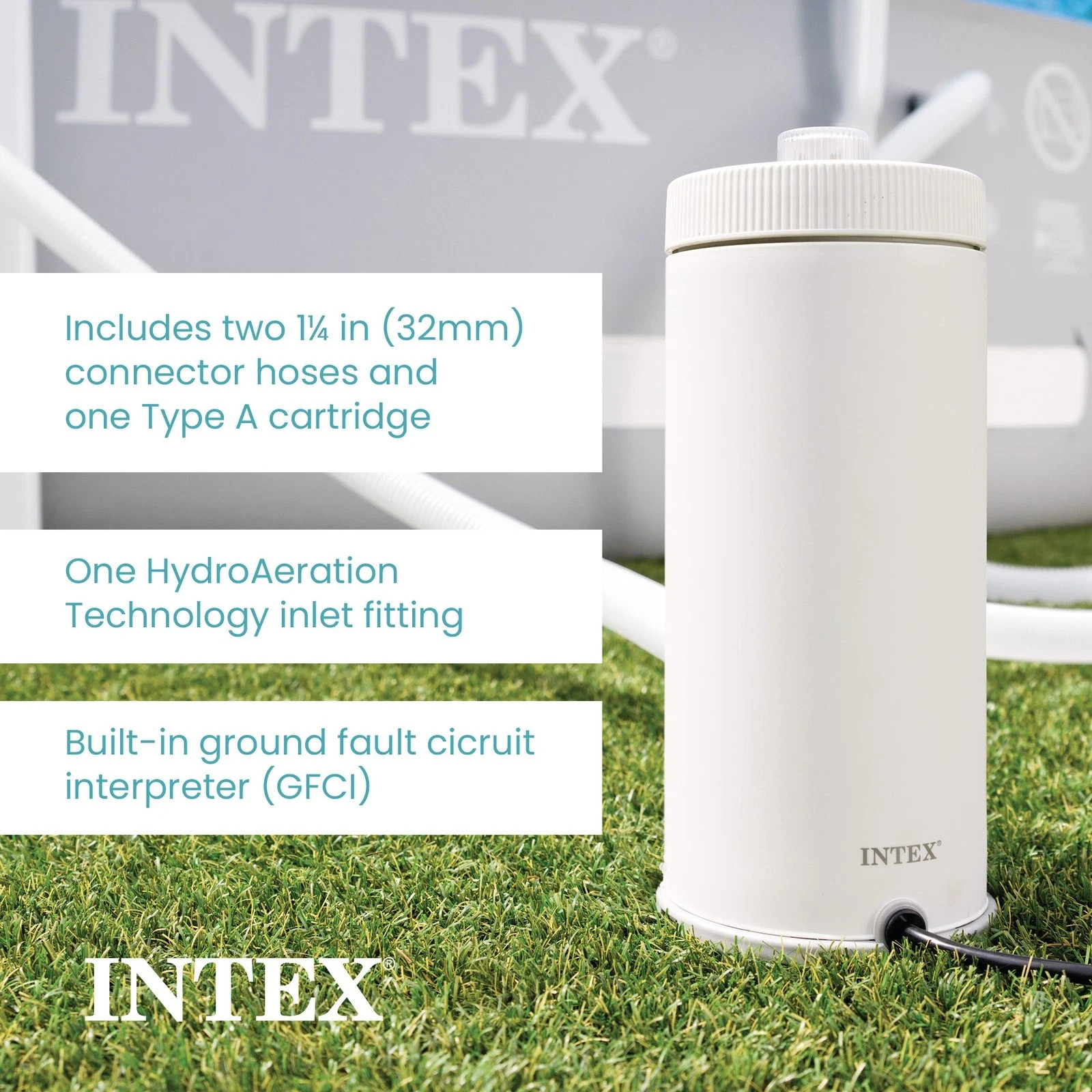 INTEX C1000 Cartridge Filter Pump for Above Ground Pool, 1000 GPH Pump Flow Rate gallery