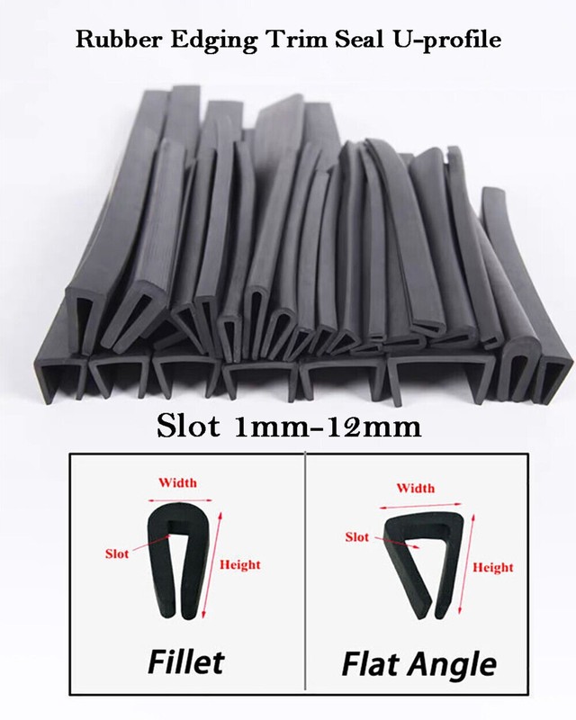 Edge Protection Frame Profile Rubber Edging Trim Seal U-profile Slot 1mm~12mm gallery