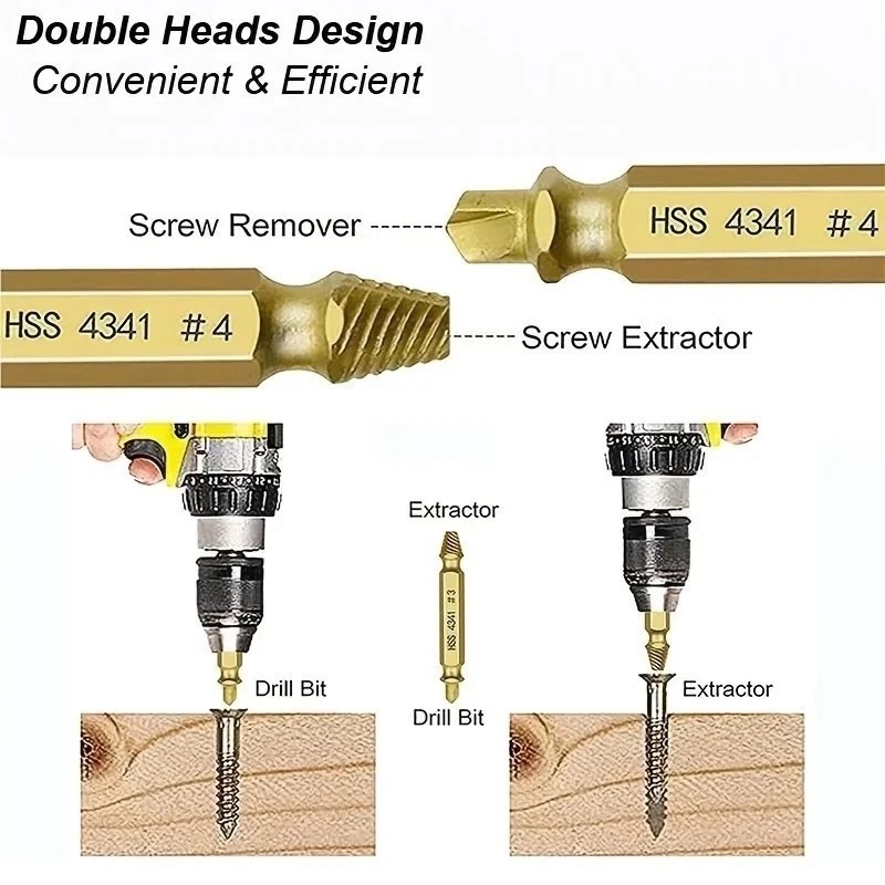 Damaged Screw Extractor Set HSS Drill Bit Easy Out Broken Bolt Stripped Remover. gallery