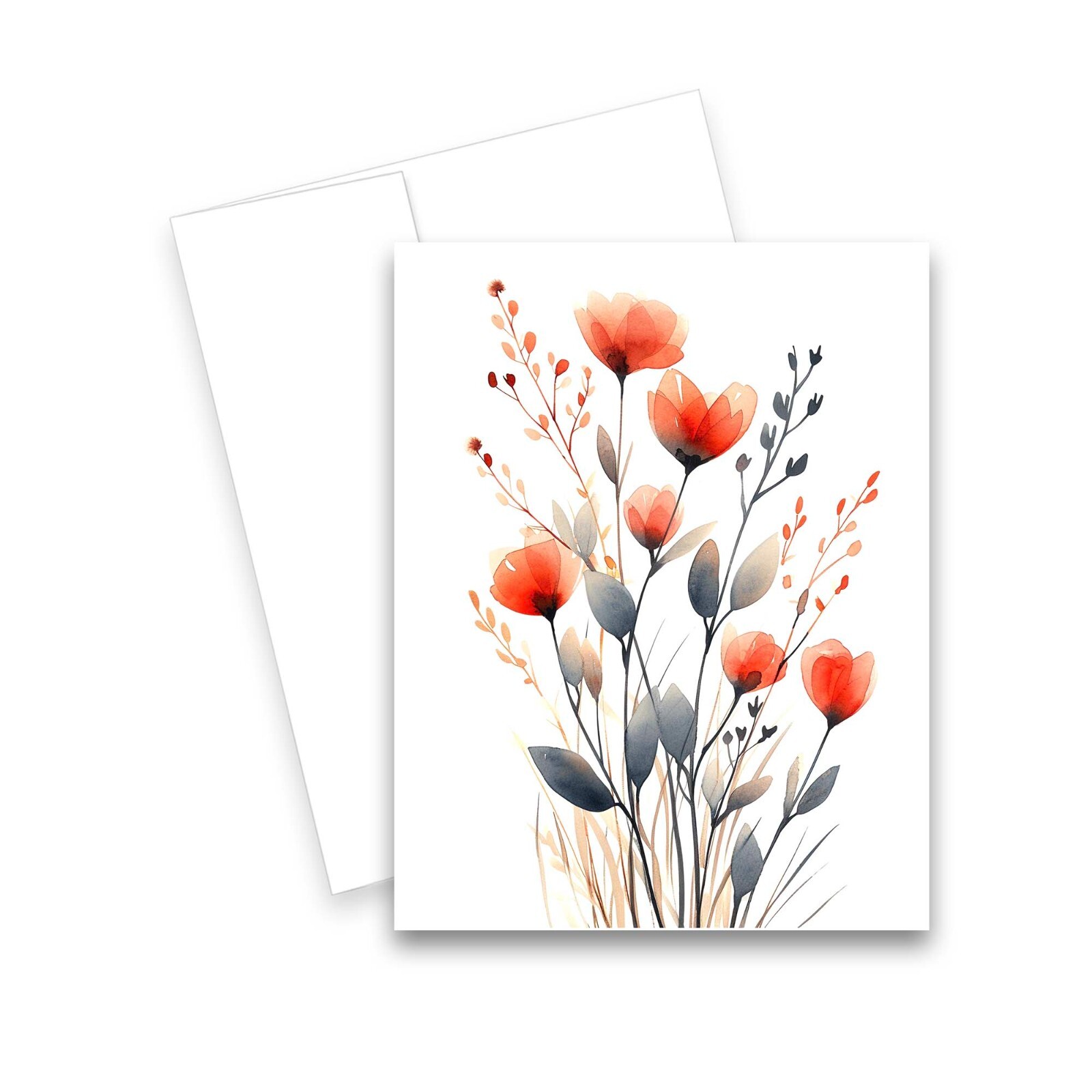 12 All Occasion Notecards Blank w/ Envelopes - Watercolor Wildflower Cards gallery