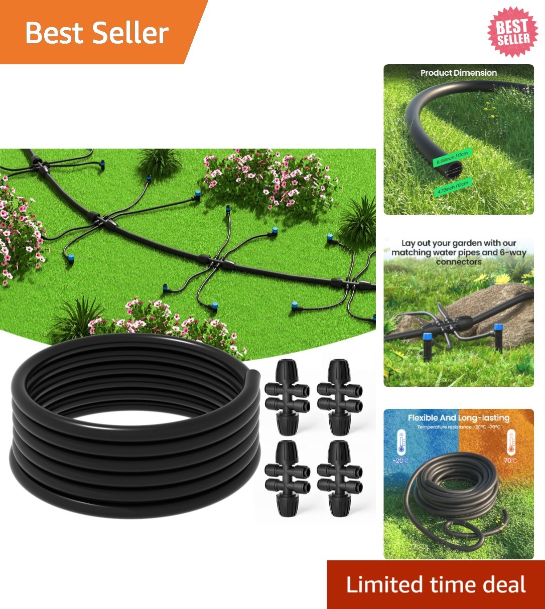 Weather-Resistant 50 FT 1/2 Inch Drip Irrigation Tubing for Effortless Gardening gallery