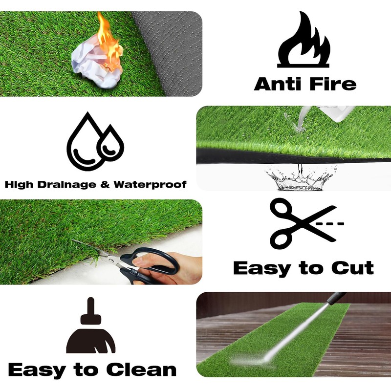 2FTX6FT Artificial Grass Runner Rug - Thick Outdoor Realistic Pets Friendly gallery