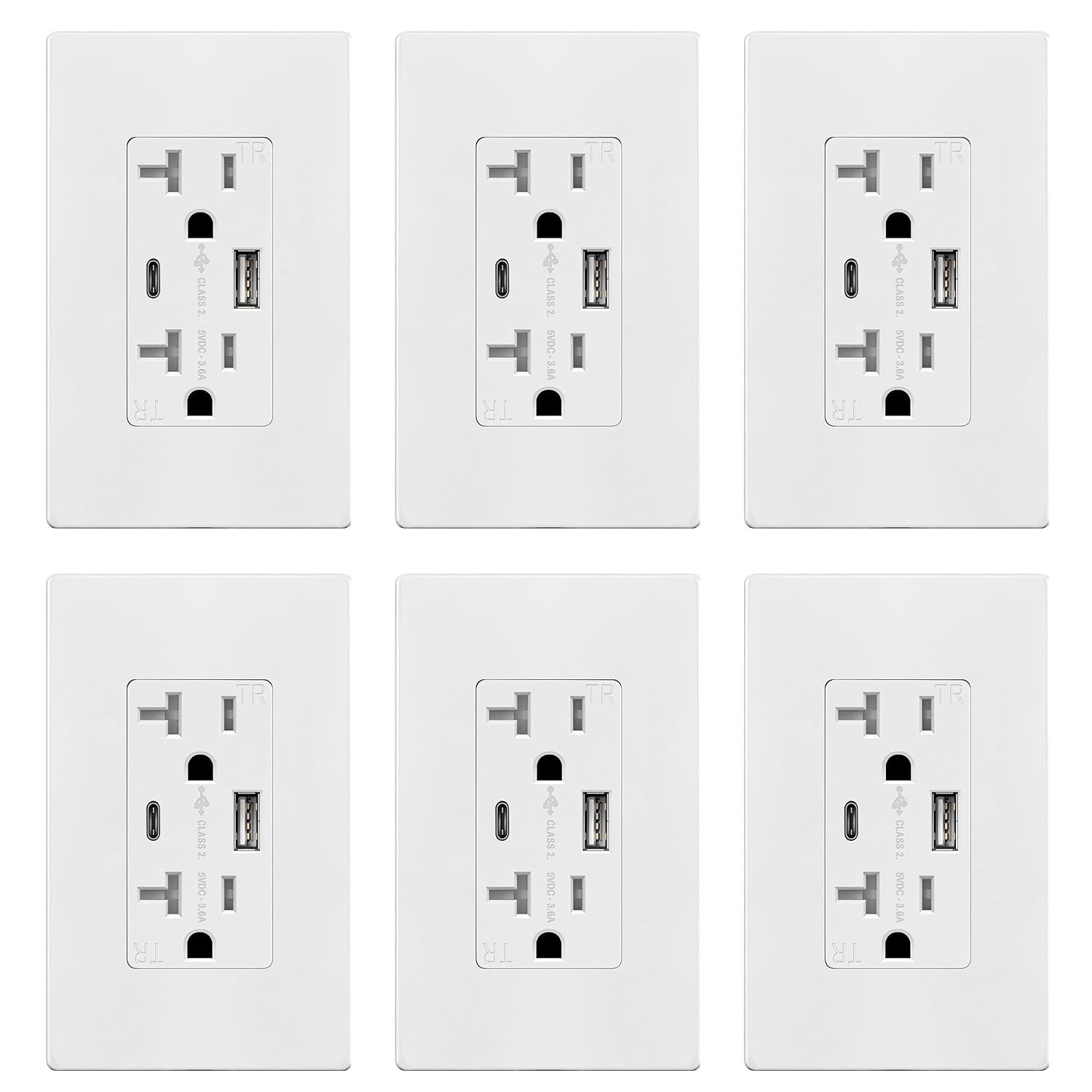 USB Outlet Type C & Type A USB Wall Outlet 20 Amp Tamper-Resistant Receptacle gallery