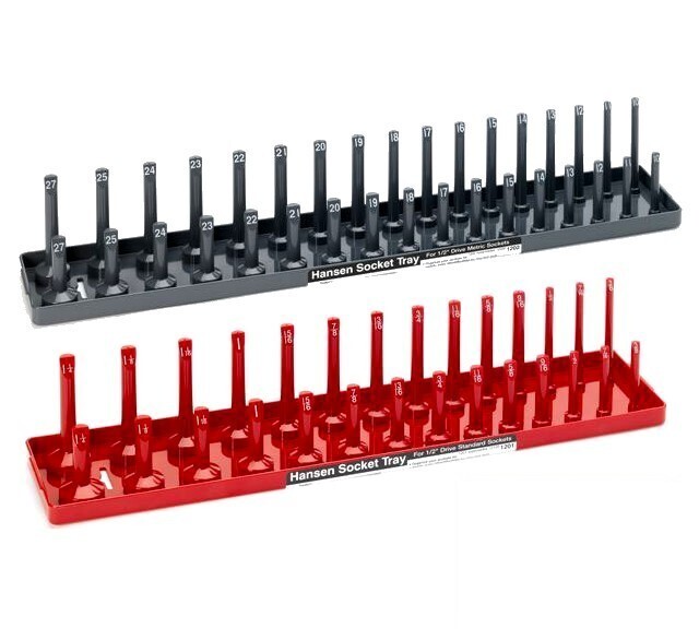 Hansen Global 1/2" Drive Metric & SAE Standard & Deep Socket Tray Organizer Set gallery