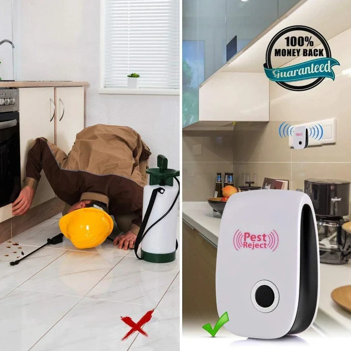 2 Pack Ultrasonic Pest Repeller Plug In Indoor Mouse Roach Bug Insect Control gallery