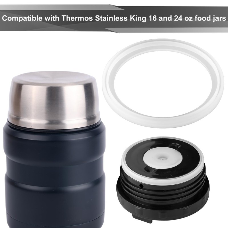 4pcs Replacement Rubber Gaskets Compatible for Thermos Stainless King 16 & 24... gallery