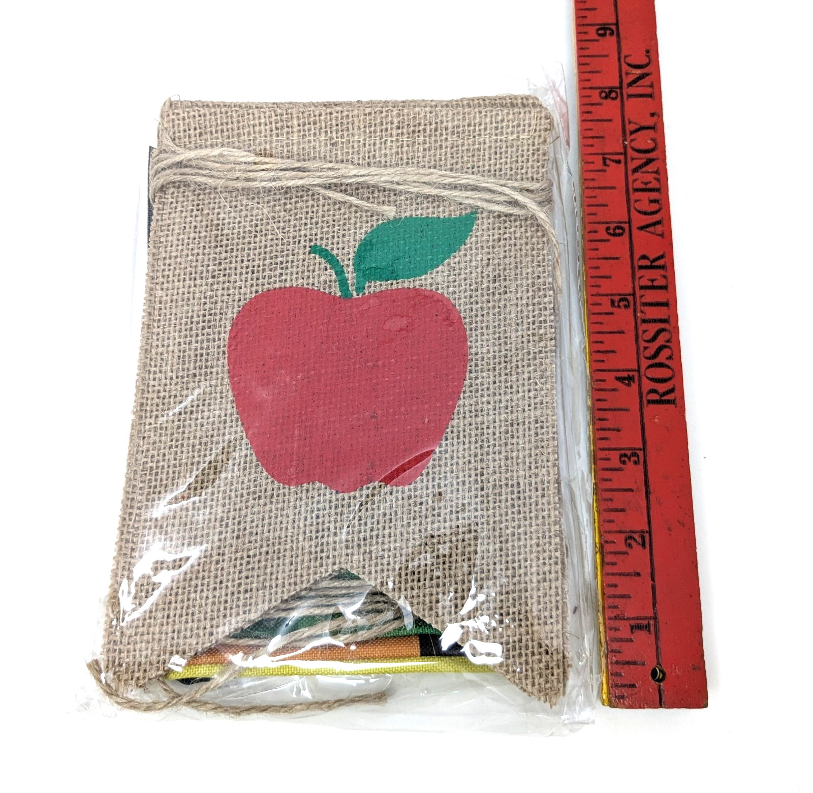 Teacher Apple Banner Classroom Decor Burlap Pennant Garland 2 Pack gallery