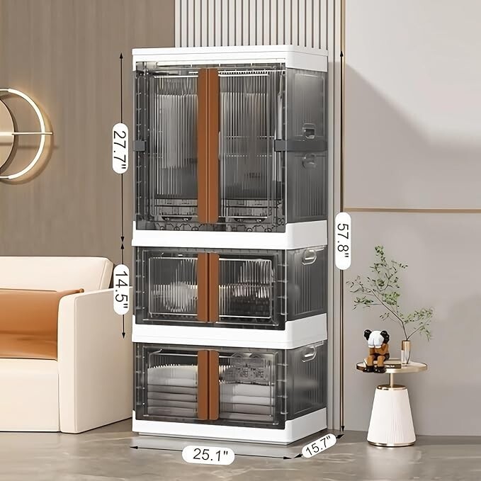 NUNET XLarge Foldable & Stackable Closet Storage Box for Clothes, Beddings, Toy gallery