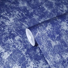 Wallpaper blue silver Metallic plain plaster Concrete textured wallcoverings