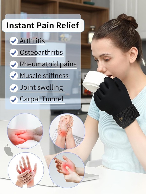 Compression Hand lce Pack Glove for Arthritis Pain Relief Adjustable Wrist Strap gallery