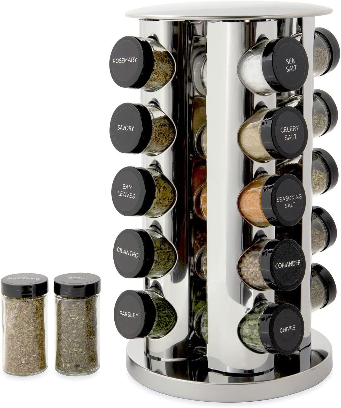 20 Tins Countertop Spice Rack with Spices, 5 Years Free Spice Refills gallery