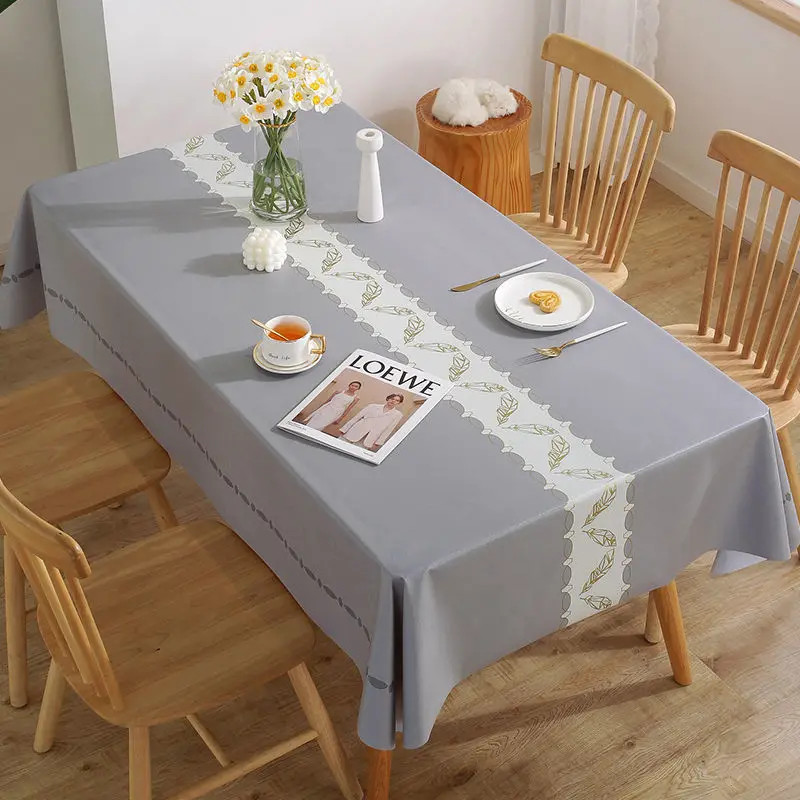 Modern Concise Style Pattern Waterproof Rectangular Polyester Tablecloth Home De gallery