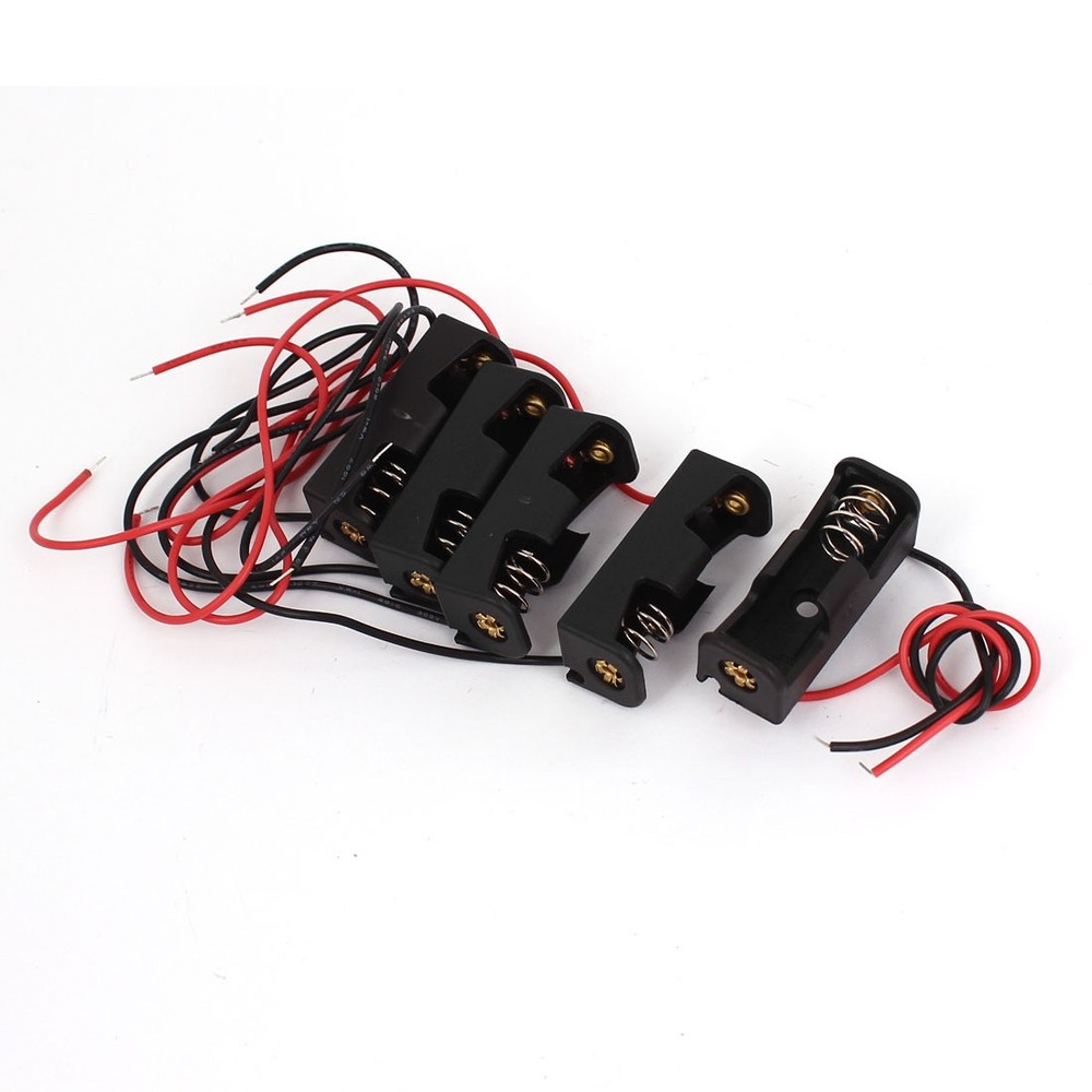 5pcs Black 2 Wire Plastic Shell 12V 23A Battery Holder Box