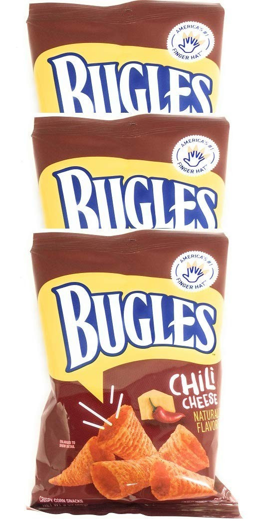 3x Bags Bugles Chili Cheese Corn Snacks - 3oz Each gallery