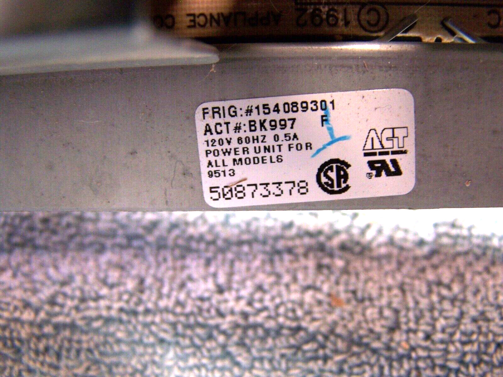 Frigidaire 154089301 Dishwasher Power Unit Relay Circuit Control Board ACT BK997 gallery