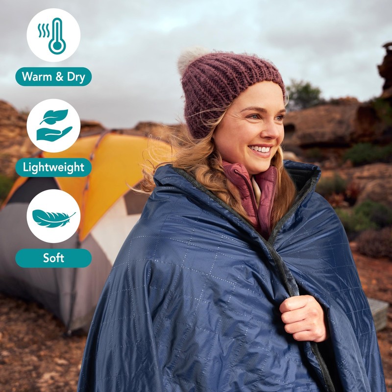 SUN CUBE Large Waterproof Camping Blanket, Fleece Quilted Stadium Blanket for Co gallery