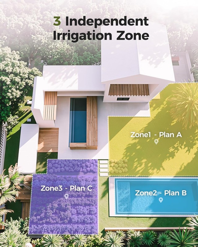 Sprinkler Timer 3 Zone Water Hose Timer for Garden Rain Delay Manual / Auto Mode gallery