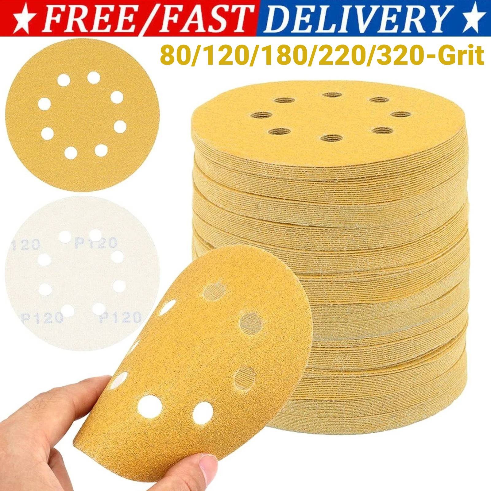 500-PACK 5 inch Sanding Discs 8-Hole Hook Loop Sander Orbital Sandpaper Kit gallery