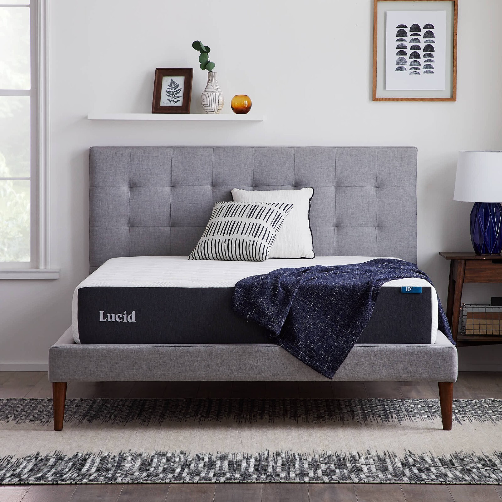 LUCID 10 Inch Memory Foam Mattress - Bamboo Charcoal and Gel Infusions gallery