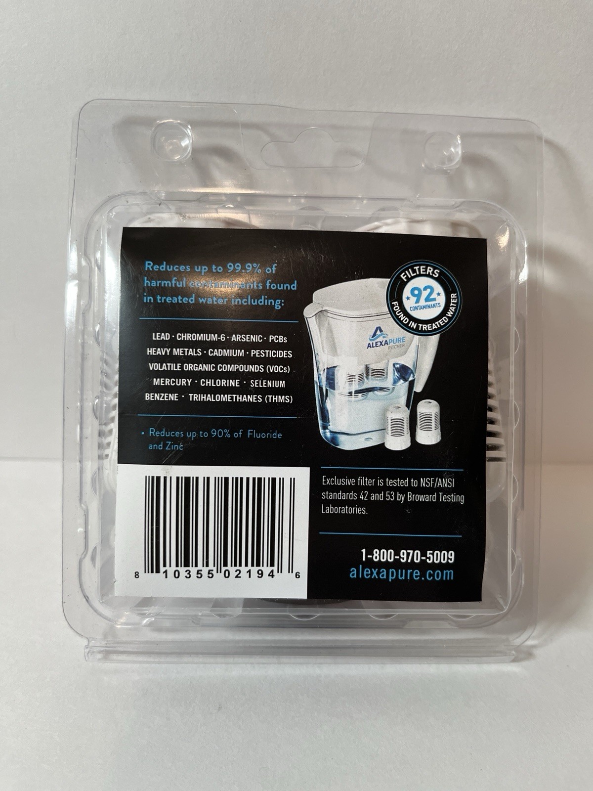 Alexapure Water Pitcher Replacement Filters 2-Pack - Brand New Sealed gallery