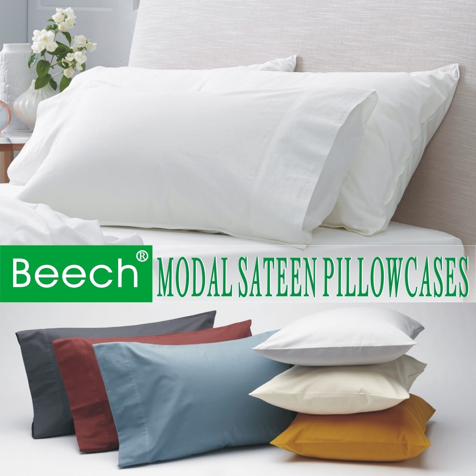 Highest Quality Pillowcase Set (2-Piece) Top Brand Pure Beech 100% Modal Sateen gallery