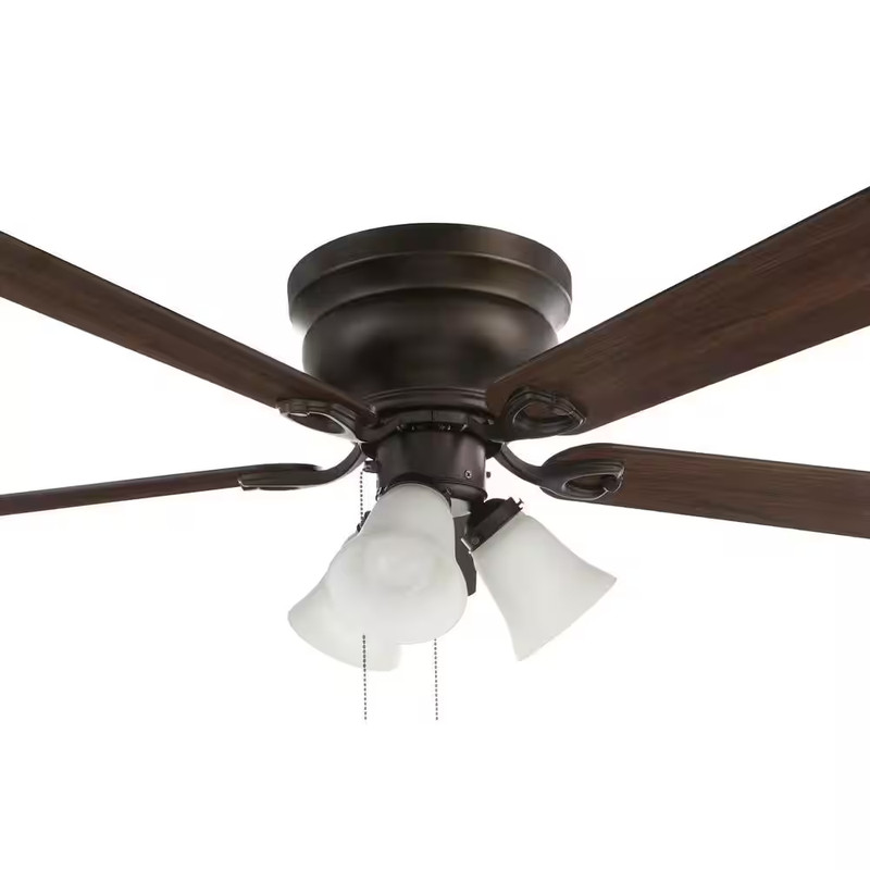 Ceiling Fan LED Light 44 Inch Flush Mount Oiled Bronze Reversible Blades gallery