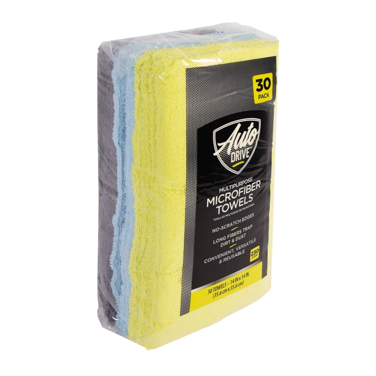 Auto Drive Multipurpose Microfiber Towels 14" x 14" Multicolor 30 Pack gallery