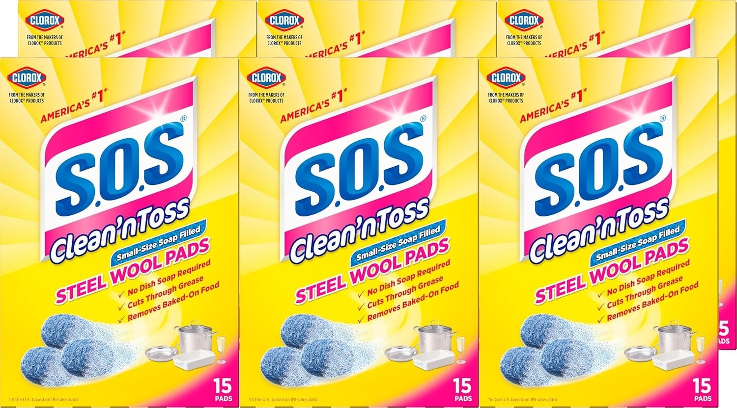 Convenient Steel Wool Soap Pads, 6 Packs gallery