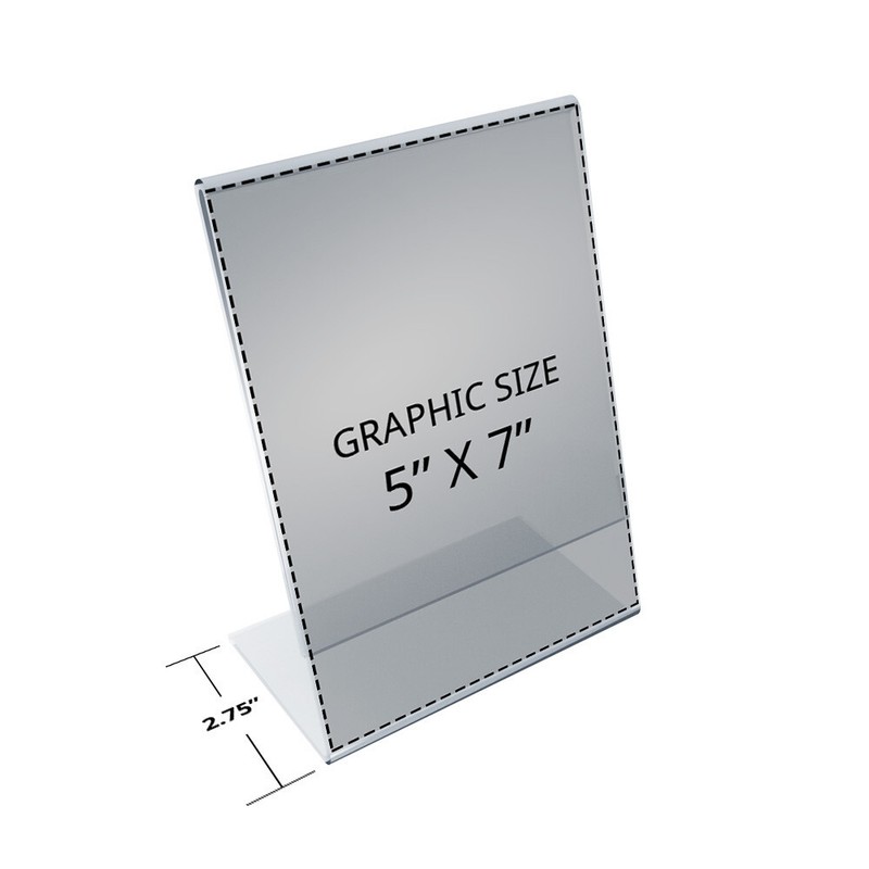 Azar Displays Angled L-Shaped Frame 5"x 7''High, 10-Pack gallery