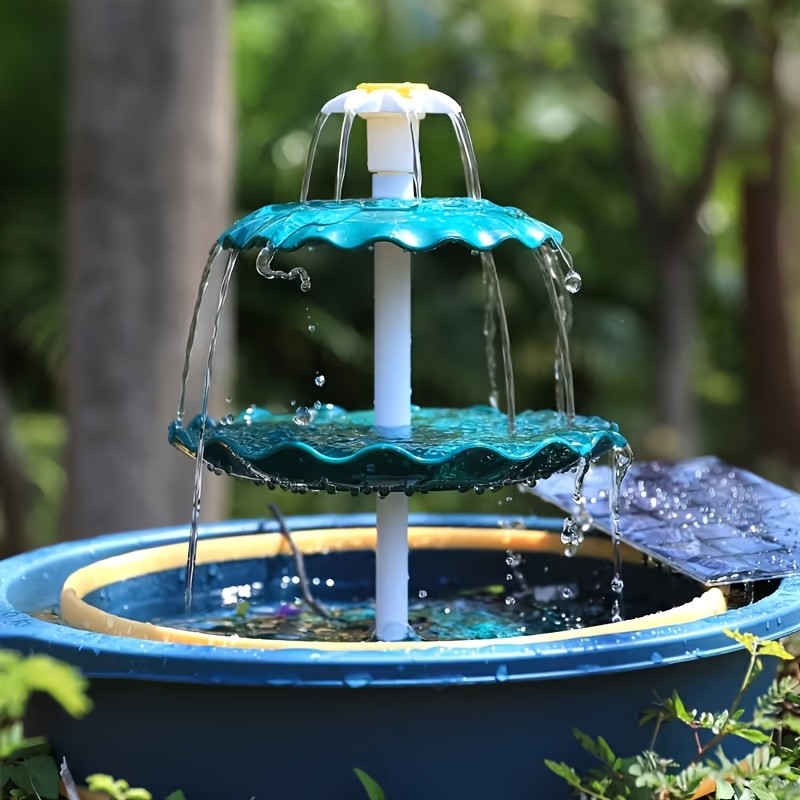 IPX8, Three-tiered Solar-powered Bird Bath Fountain gallery