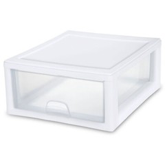 Sterilite 16 Quart Clear Plastic Stacking Storage Drawer Container Box, 12 Pack