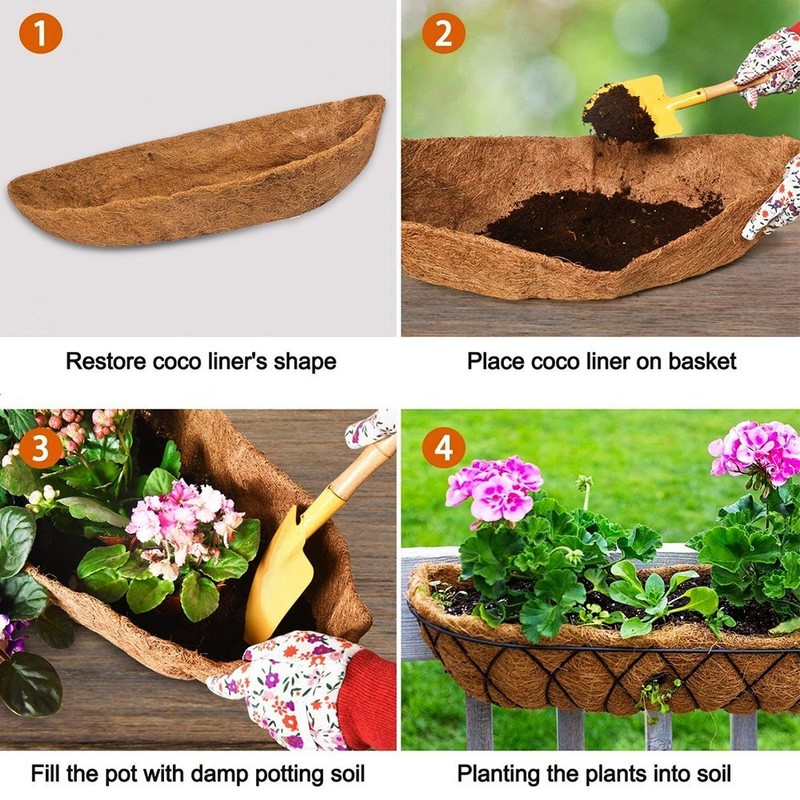 2x 24"/30"/36" Coco Liner Trough Coco Fiber Replacement Liner Wall Flower Basket gallery