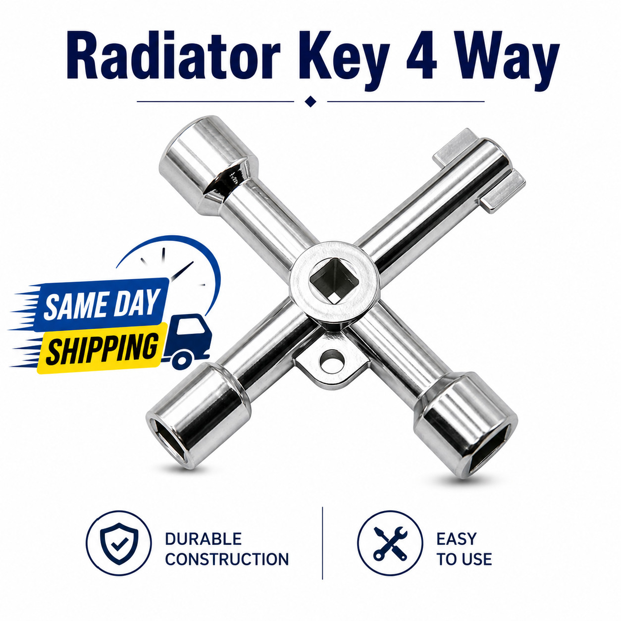 Radiator Key 4 Way Multifunctional ALL Radiators / Water & More Read NEW gallery