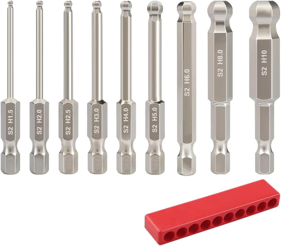 9Pcs Metric Ball End Hex Screwdriver Bit Set, Magnetic Allen Wrench Drill Bit Se gallery