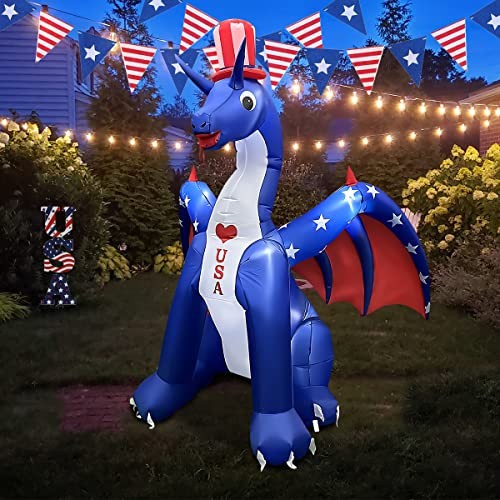 8 FT Independence Day Inflatable Dragon A-8FT Tall Dragon with America Style gallery