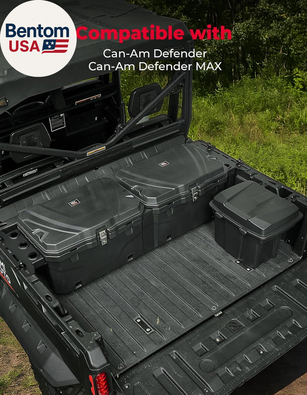 UTV Bed Box, Upgraded 110L Lockable Weatherproof Storage Box 29 US Gal Dual Lid, gallery