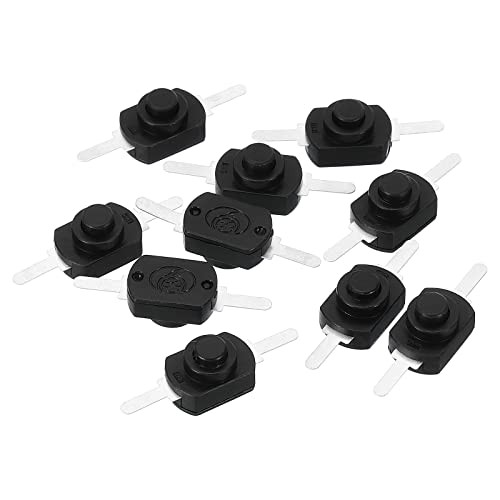Latching Push Button Switch, 10 Pcs Straight Pin On/Off Self-Lock DC 30V Black gallery
