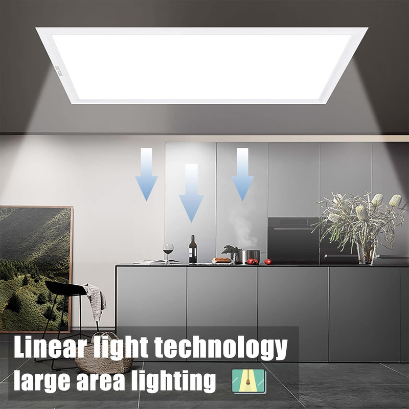 Adjustable 2X2 FT LED Flat Panel Light, 45W, Dimmable, 5625LM - 4 Pack gallery