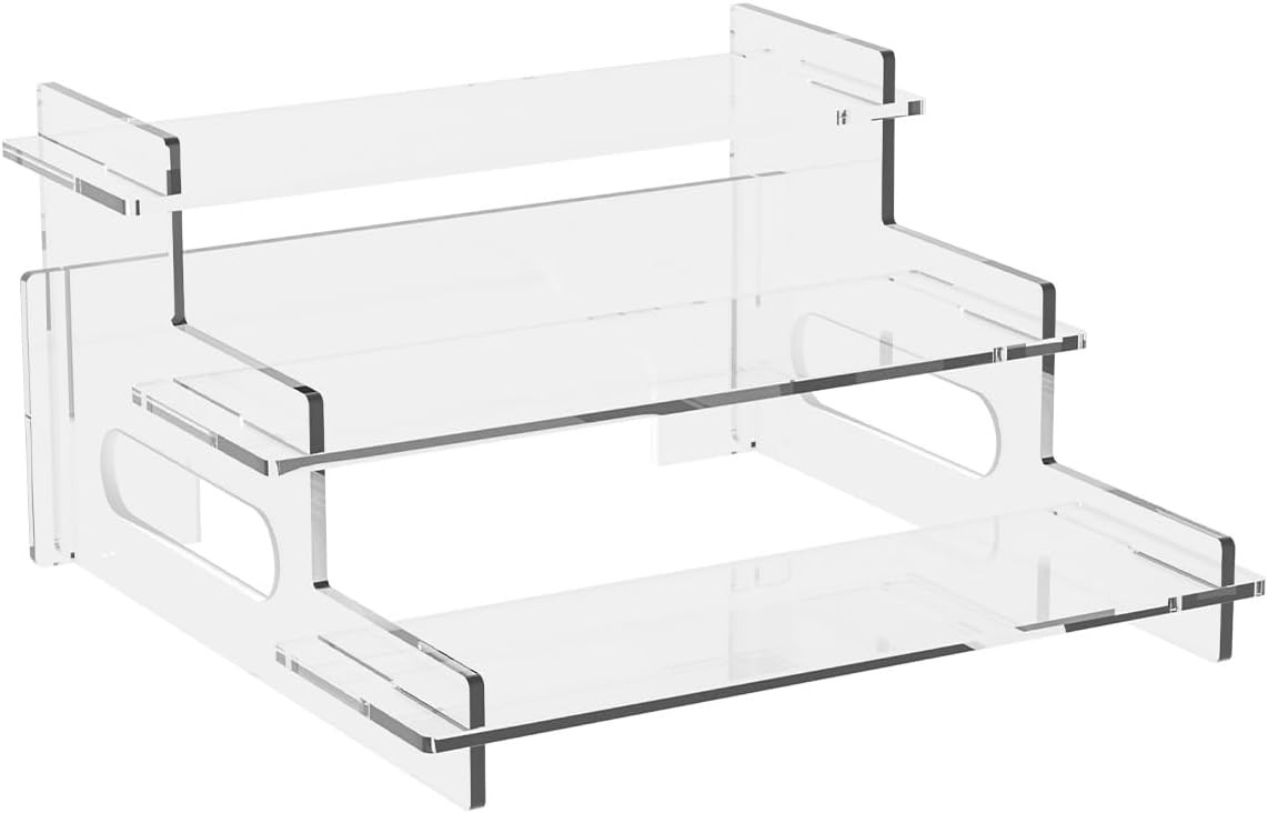 Clear Acrylic 3-Tier Display Risers Shelf Stand for Cupcakes & Collectibles Mini gallery