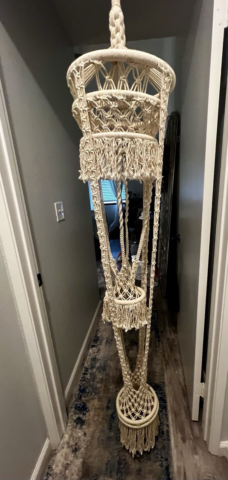 Vintage XL 72 Inches Macrame Hanging Plant Hanger Retro Coastal Boho 70’s gallery
