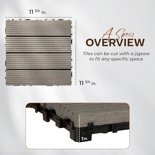 Wood Plastic Composite Deck Tiles Set of 10, Gray Plastic composite gallery