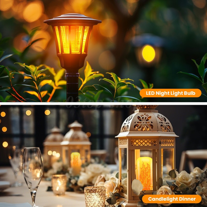 LED Flame Effect Light Bulb 2-12Pack, Simulated Nature Fire Flicker Lamp 4 Modes gallery