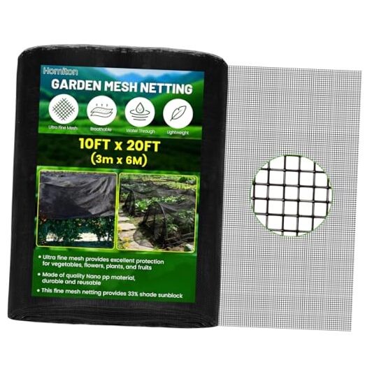 Stronger Garden Mesh Netting Ultra Fine Nano PP Plant Covers, 10 x 20 FT Black gallery