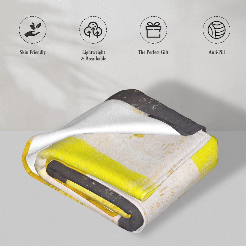 Yellow Grey Ombre Throw Blanket, Soft AntiPilling Modern Flannel Blanket, All... gallery