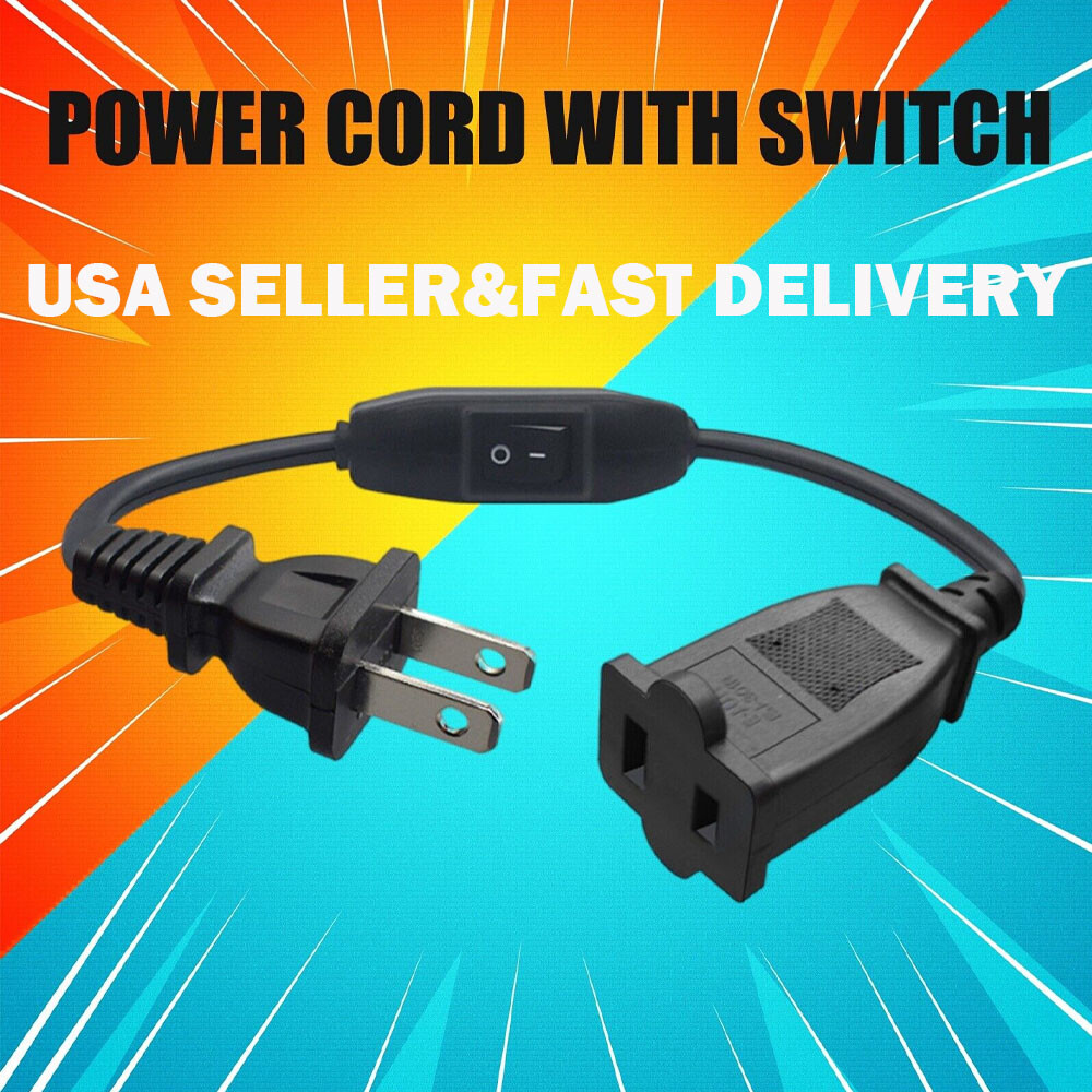 On Off Switch Extension Cord [1-FT],2-Prong Polarized Extension Cord with Switch gallery