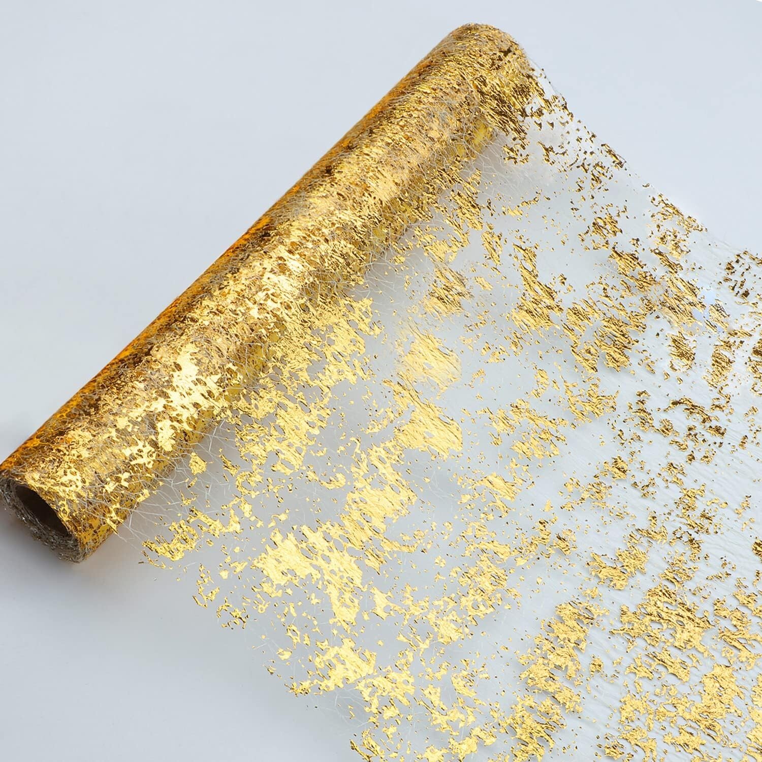 11"x108" GOLD Metallic Thin Mesh Polyester TABLE RUNNER Linens Party Events gallery