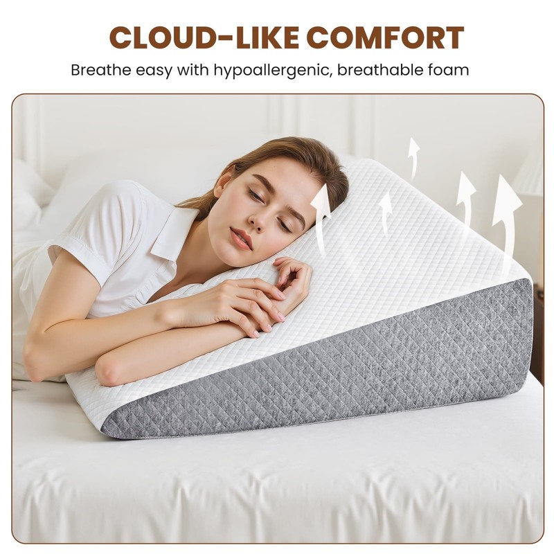 Wedge Pillow, Memory Foam Bed Wedge for Acid Reflux & Recovery gallery