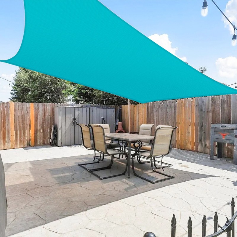 5-24ft Turquoise Rectangle Waterproof Sun Shade Sail Sunshade Cover for Outdoor gallery