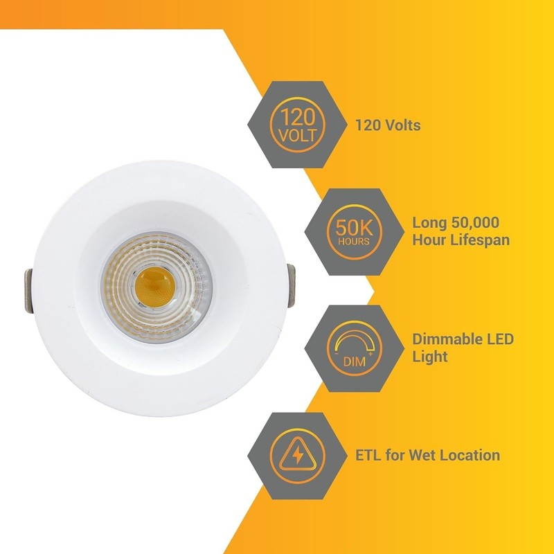 4Pack 4" LED Downlight Recessed Lighting, 5CCT, 18W, Dimmable Deep Anti Glare gallery