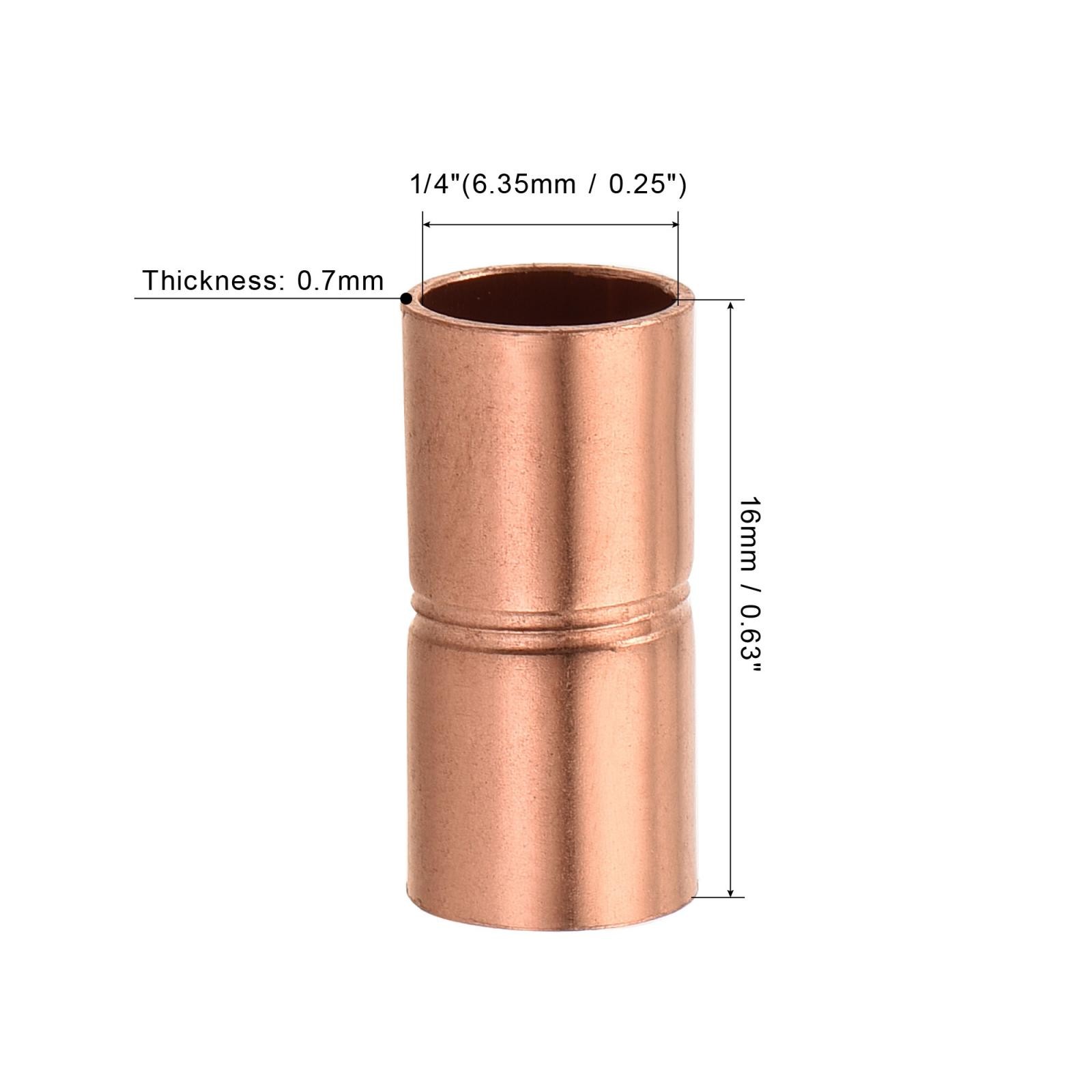 2 pack Straight Copper Coupling Fittings 1/4 Inch ID Welding Joint gallery